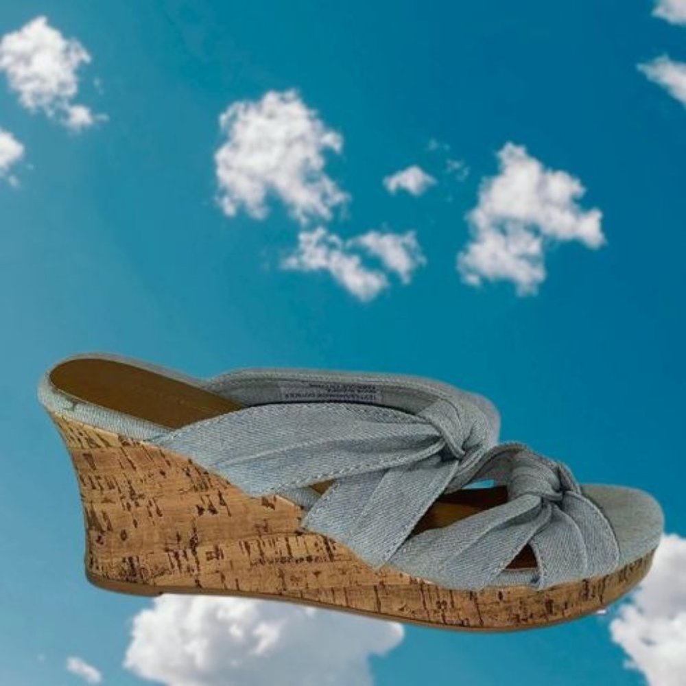 Maurices June Sweetheart Denim Cork Wedge 10M
